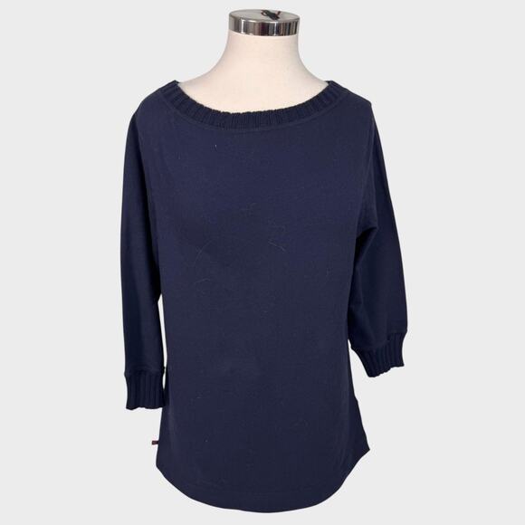 Lauren Ralph Lauren Tops - Lauren Ralph Lauren Navy Blue Top Medium Cotton Stretch 3/4 Sleeve